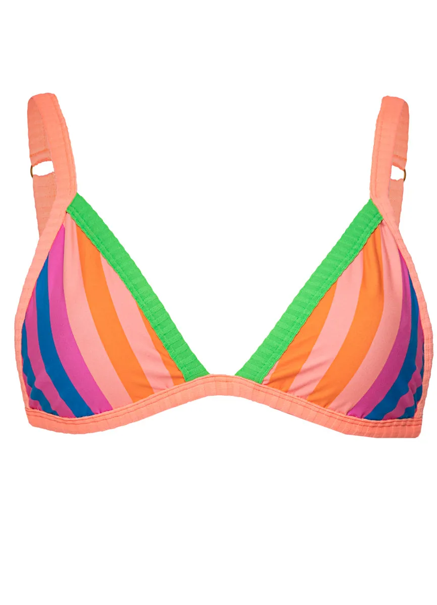 Maaji Striped Mule Rewind Fixed Triangle Bikini Top Maaji