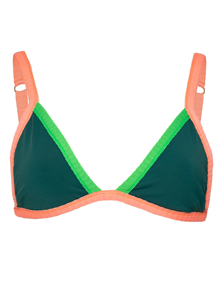 Maaji Striped Mule Rewind Fixed Triangle Bikini Top Maaji
