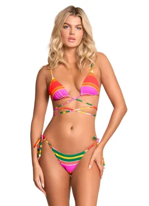 Maaji Sunset Stripe Connie Sliding Triangle Bikini Top Maaji