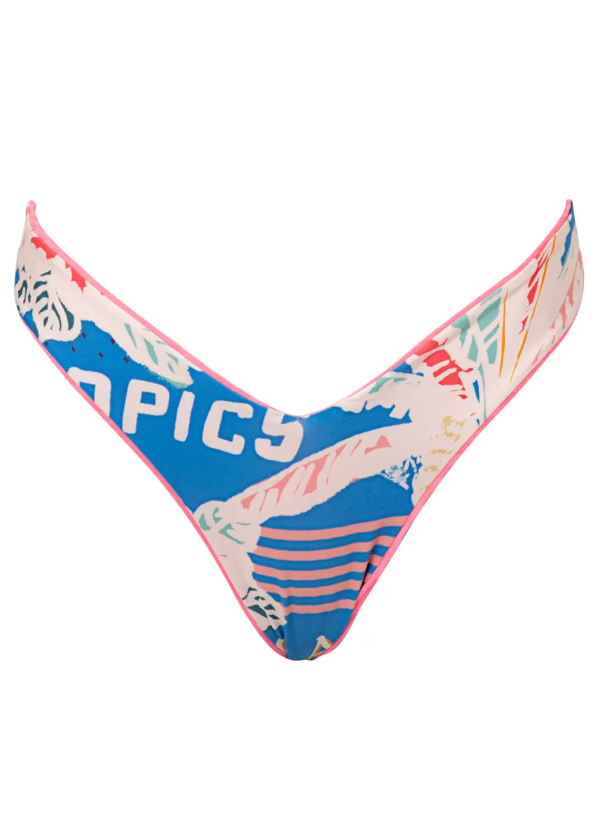Maaji Taffy Pink Valerya Regular Rise Double V Bikini Bottom Maaji