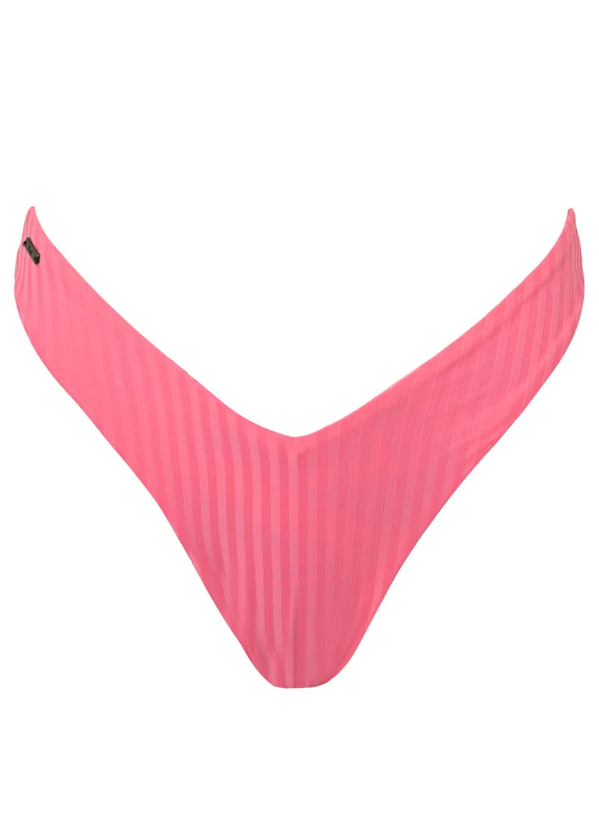 Maaji Taffy Pink Valerya Regular Rise Double V Bikini Bottom Maaji