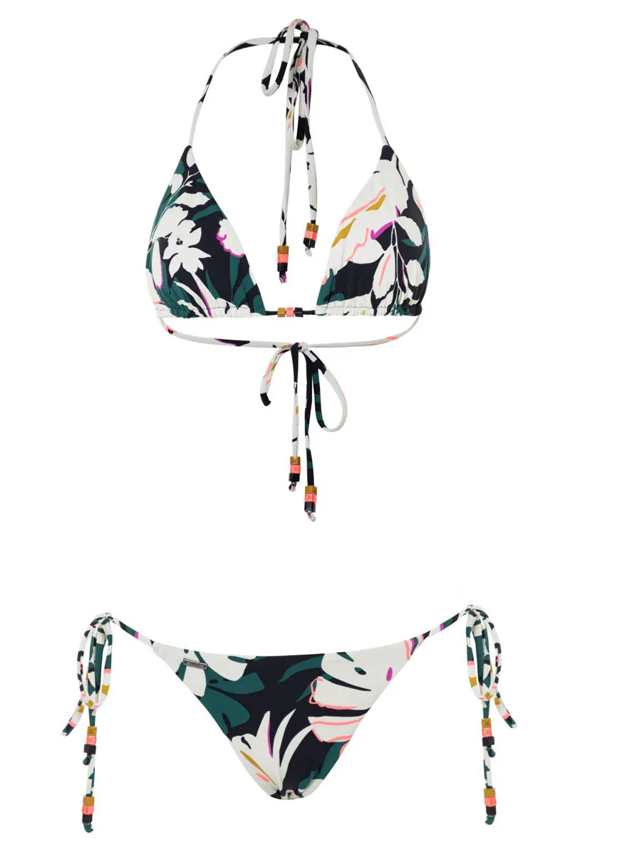 Maaji Tropical Leaves Balmy Sliding Triangle Bikini Top Maaji