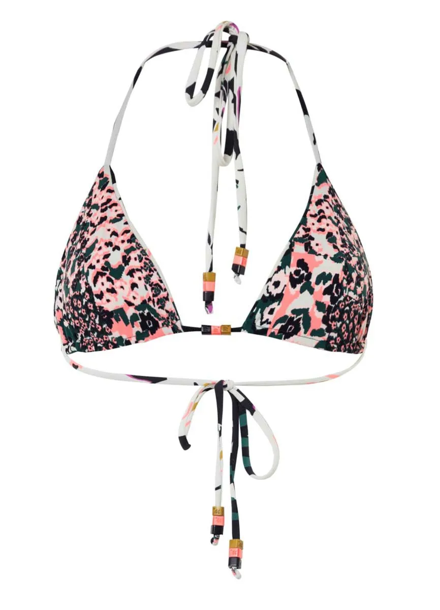 Maaji Tropical Leaves Balmy Sliding Triangle Bikini Top Maaji