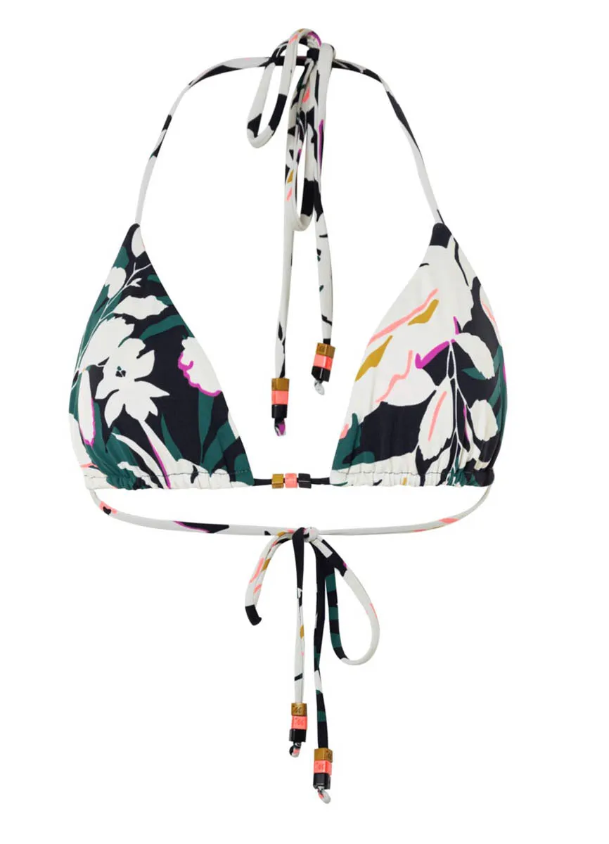 Maaji Tropical Leaves Balmy Sliding Triangle Bikini Top Maaji