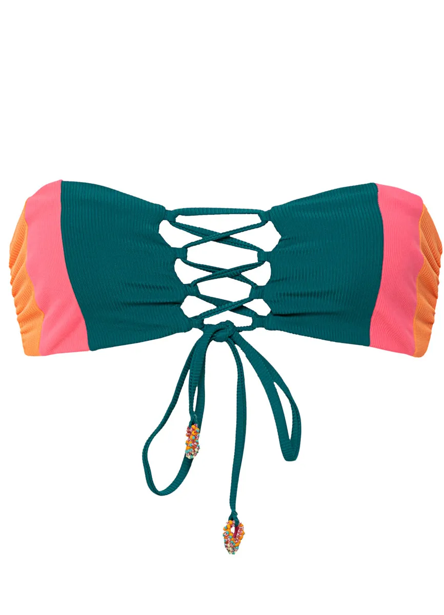 Maaji Verdant Breeze Nomad Strapless Bandeau Bikini Top Maaji