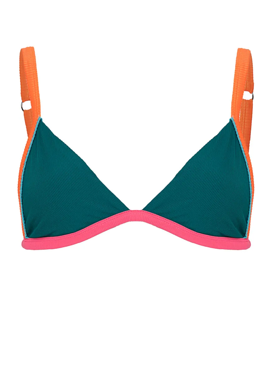 Maaji Verdant Breeze Ripple Fixed Triangle Bikini Top Maaji