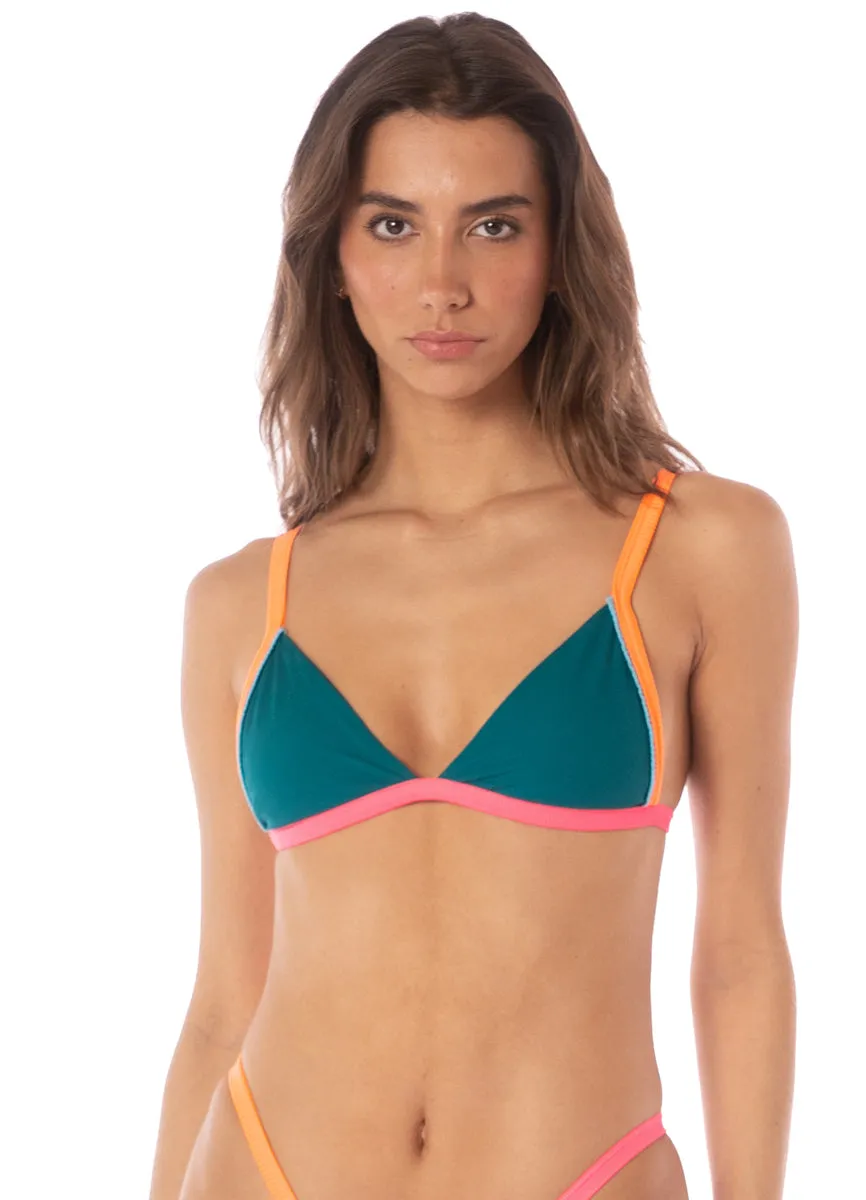 Maaji Verdant Breeze Ripple Fixed Triangle Bikini Top Maaji