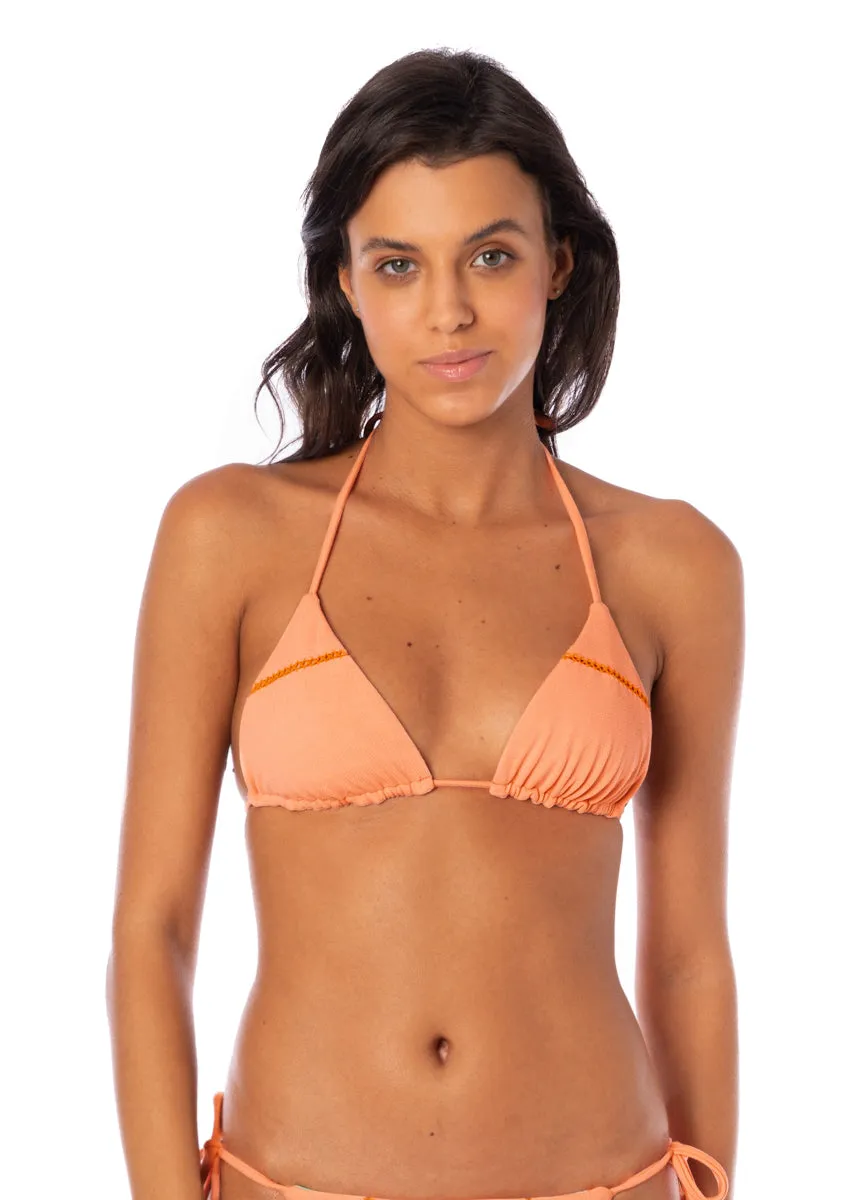 Maaji Vibrant Apricot Balmlike Sliding Triangle Bikini Top Maaji