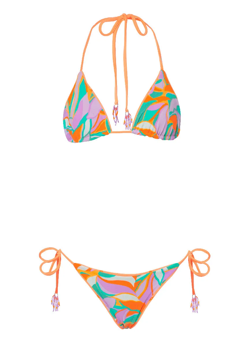 Maaji Vibrant Apricot Balmlike Sliding Triangle Bikini Top Maaji