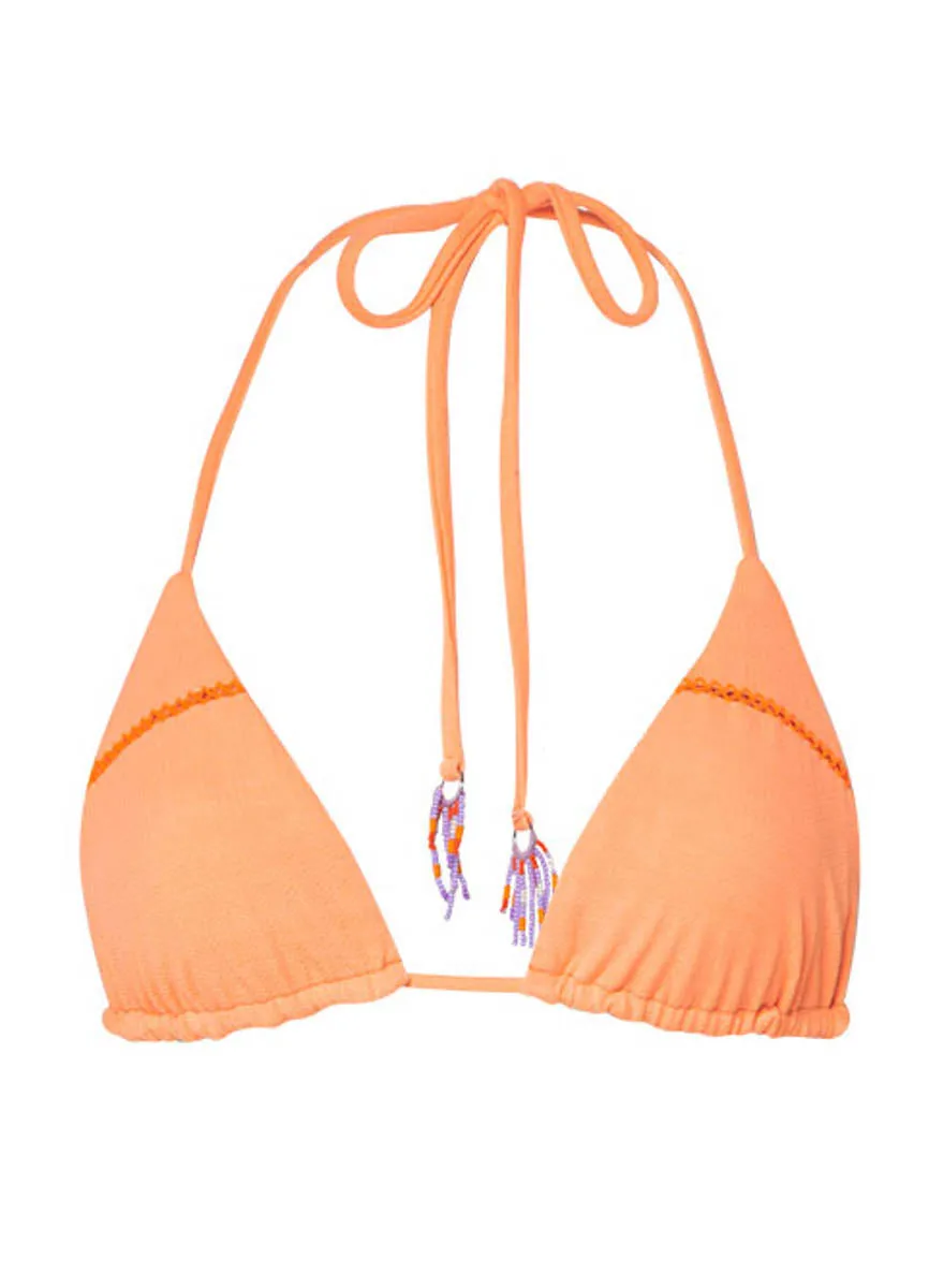 Maaji Vibrant Apricot Balmlike Sliding Triangle Bikini Top Maaji