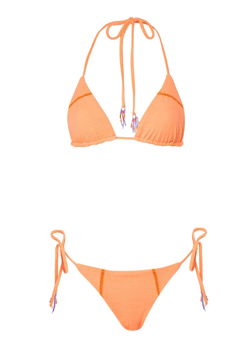 Maaji Vibrant Apricot Balmlike Sliding Triangle Bikini Top Maaji
