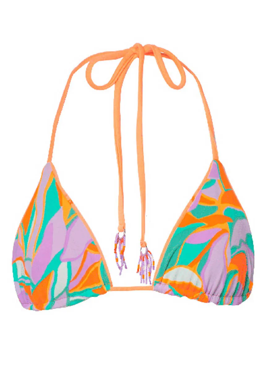 Maaji Vibrant Apricot Balmlike Sliding Triangle Bikini Top Maaji