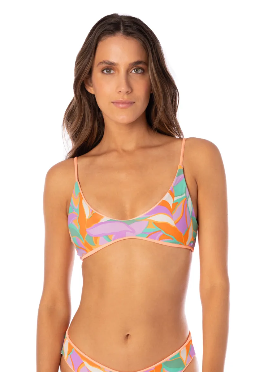 Maaji Vibrant Apricot Liberties Classic Bralette Bikini Top Maaji