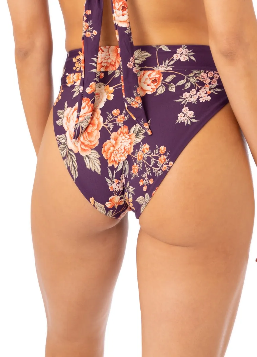 Maaji Vintage Flower Suzy Q High Rise/High Leg Bikini Bottom Maaji