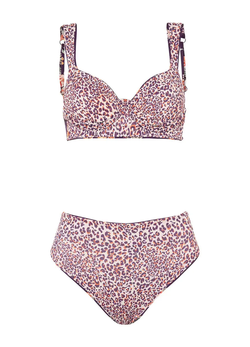 Maaji Vintage Flower Suzy Q High Rise/High Leg Bikini Bottom Maaji