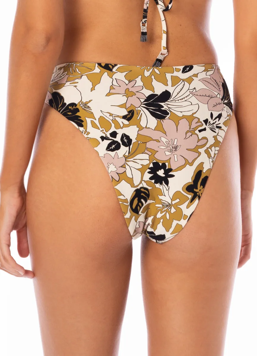 Maaji Vintage Garden Sussana High Rise Double Ring Side Bikini Bottom Maaji