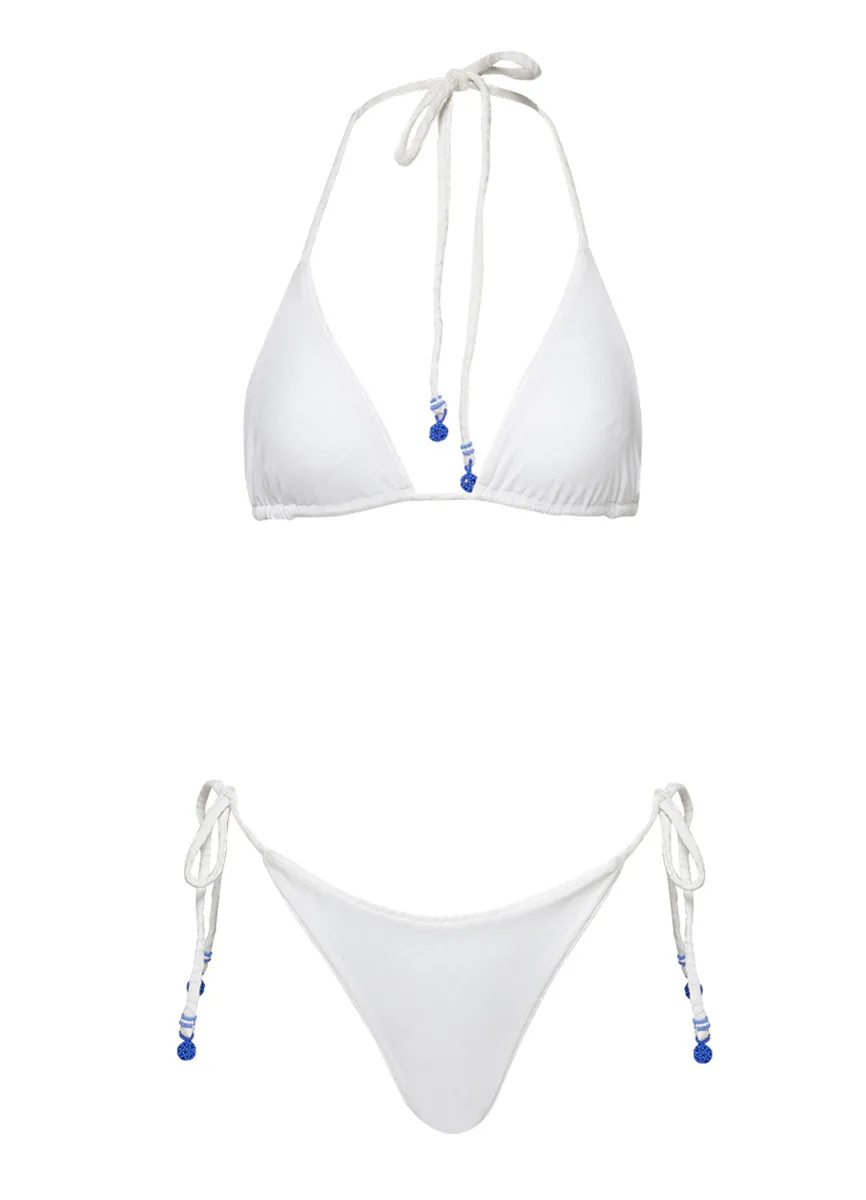 Maaji Zebra Frost Sunning Low Rise Tie Side Bikini Bottom Maaji