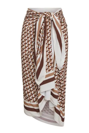 Marina Piccola Sarong - Husk Geo Monday Swimwear