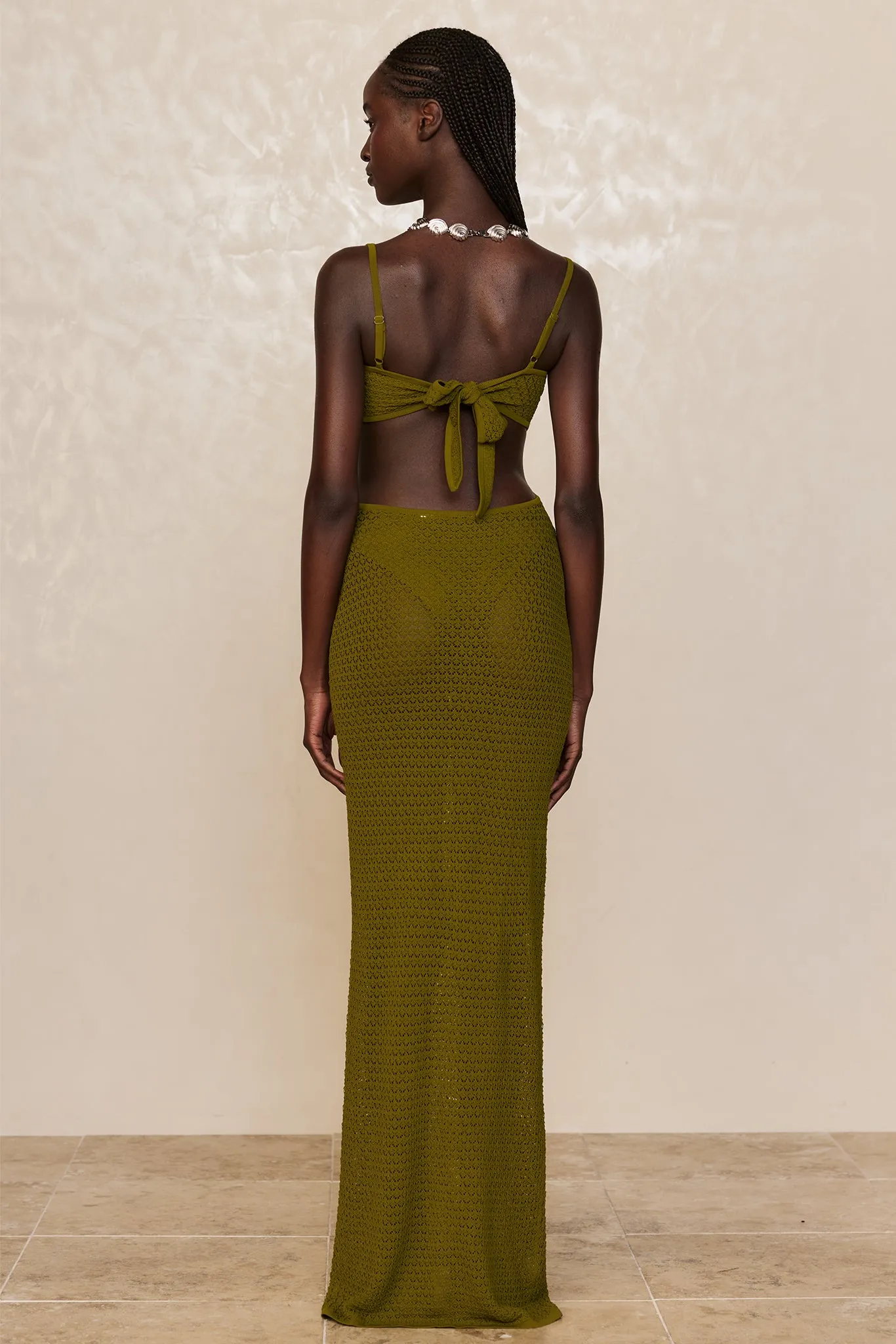 Marrakesh Dress - Olive Lace Crochet Monday Swimwear