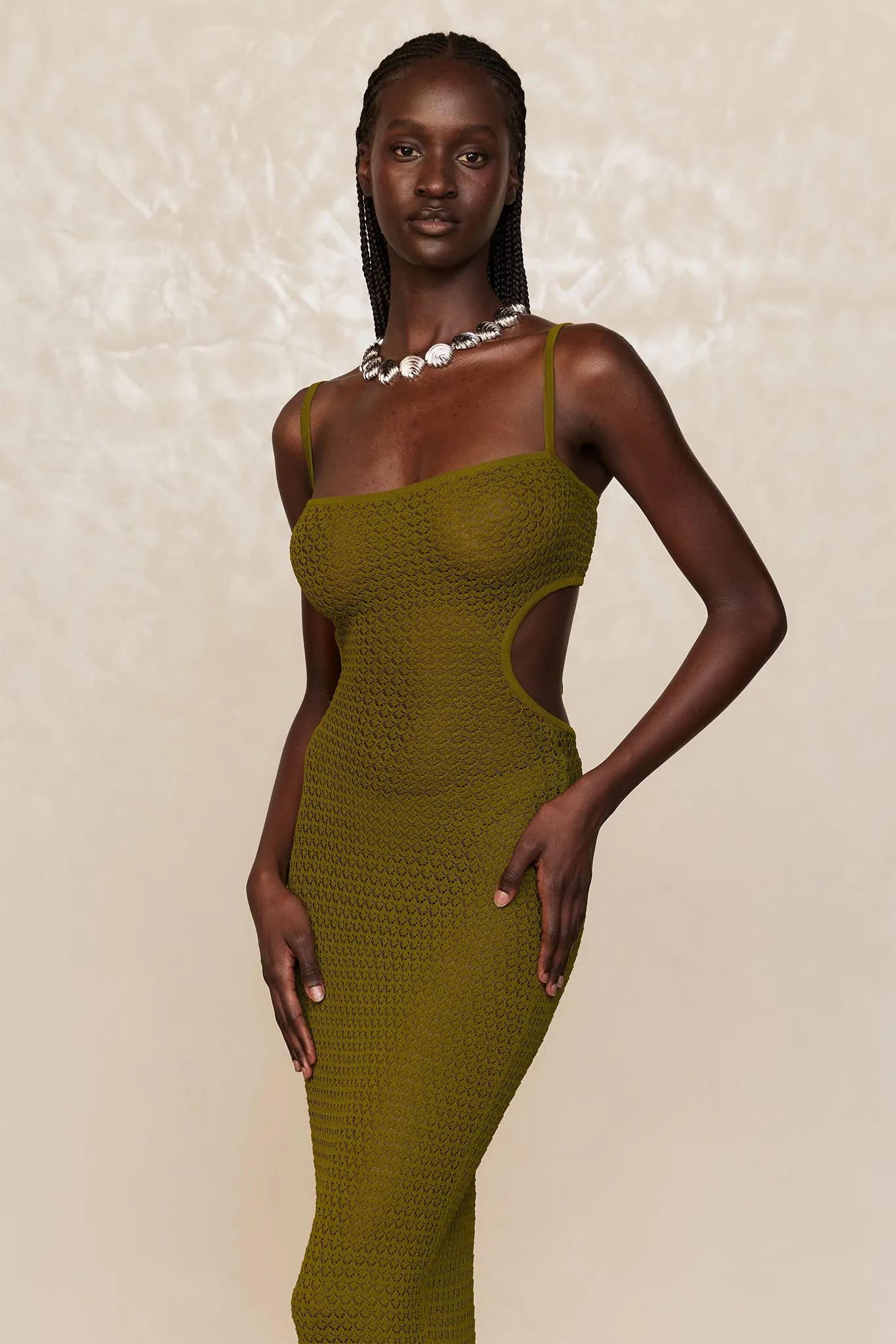 Marrakesh Dress - Olive Lace Crochet Monday Swimwear