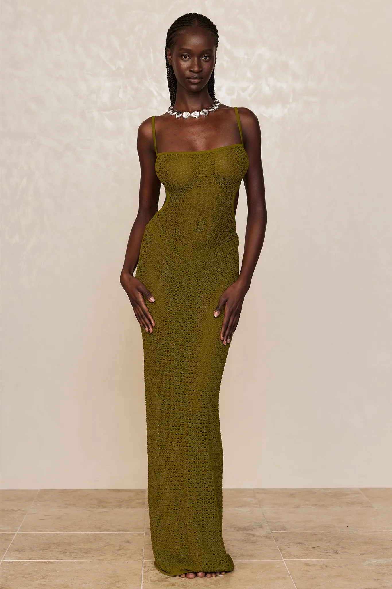 Marrakesh Dress - Olive Lace Crochet Monday Swimwear