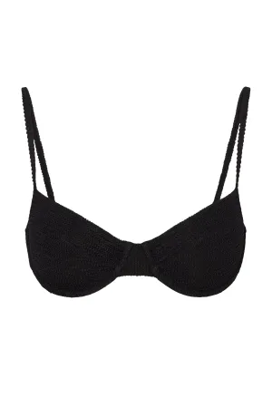 Maui Top - Black Crinkle Monday Swimwear
