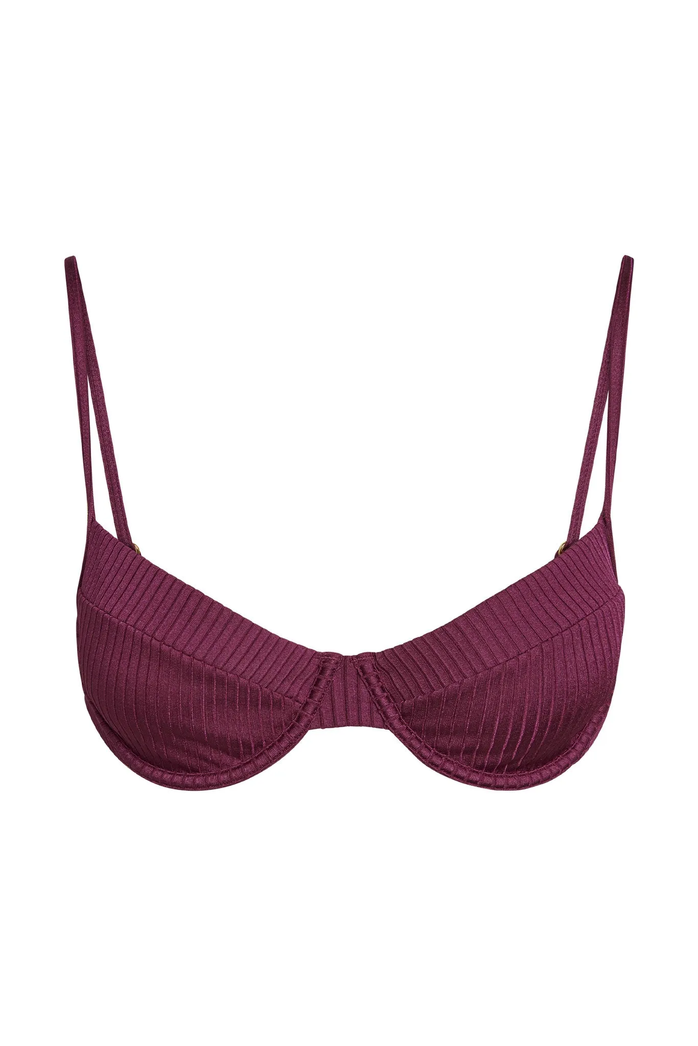 Maui Top - Eggplant Wide Rib Monday Swimwear