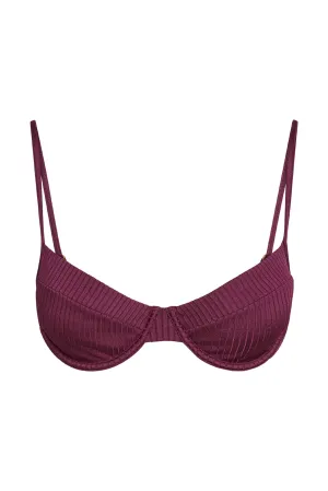 Maui Top - Eggplant Wide Rib Monday Swimwear