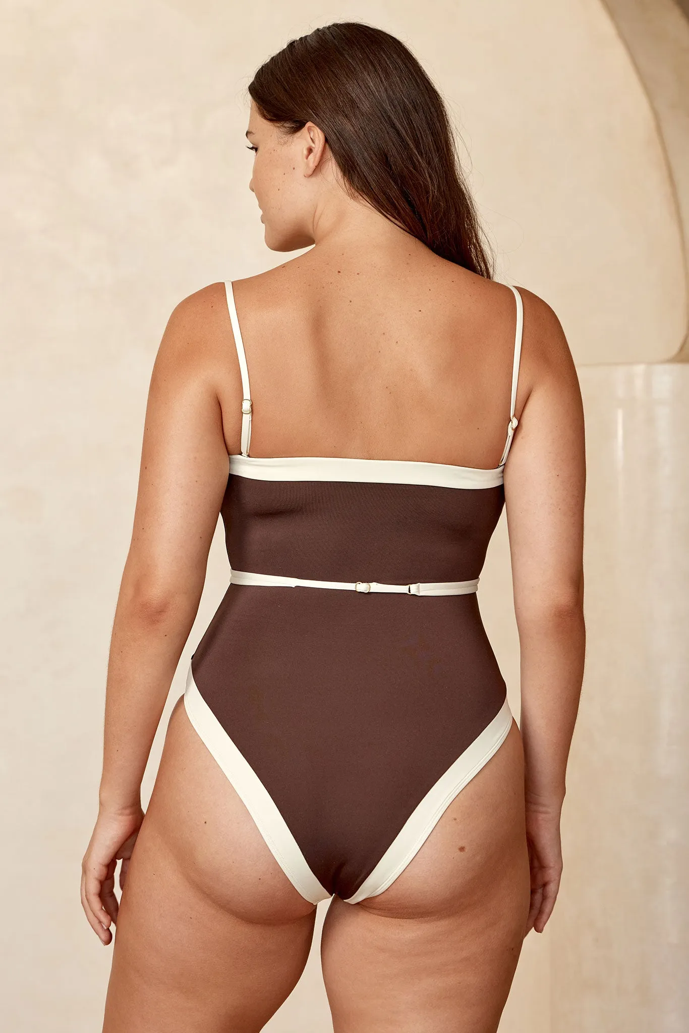 Miami One Piece - Espresso/Ivory Monday Swimwear