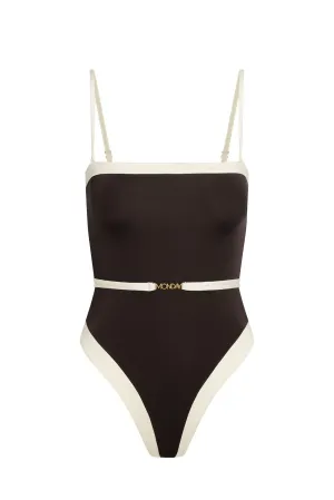 Miami One Piece - Espresso/Ivory Monday Swimwear
