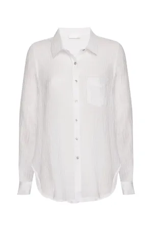 Monaco Shirt - White Crinkle Linen Monday Swimwear