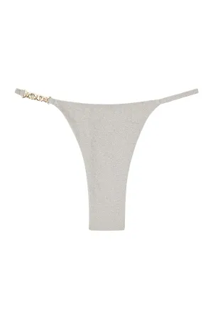 Monday Thong - Soft Silver Shimmer Monday Swimwear
