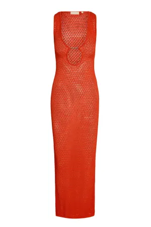 Monte Carlo Dress - Papaya Lace Crochet Monday Swimwear