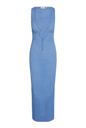 Monte Carlo Tie Dress - Azure Lace Crochet Monday Swimwear