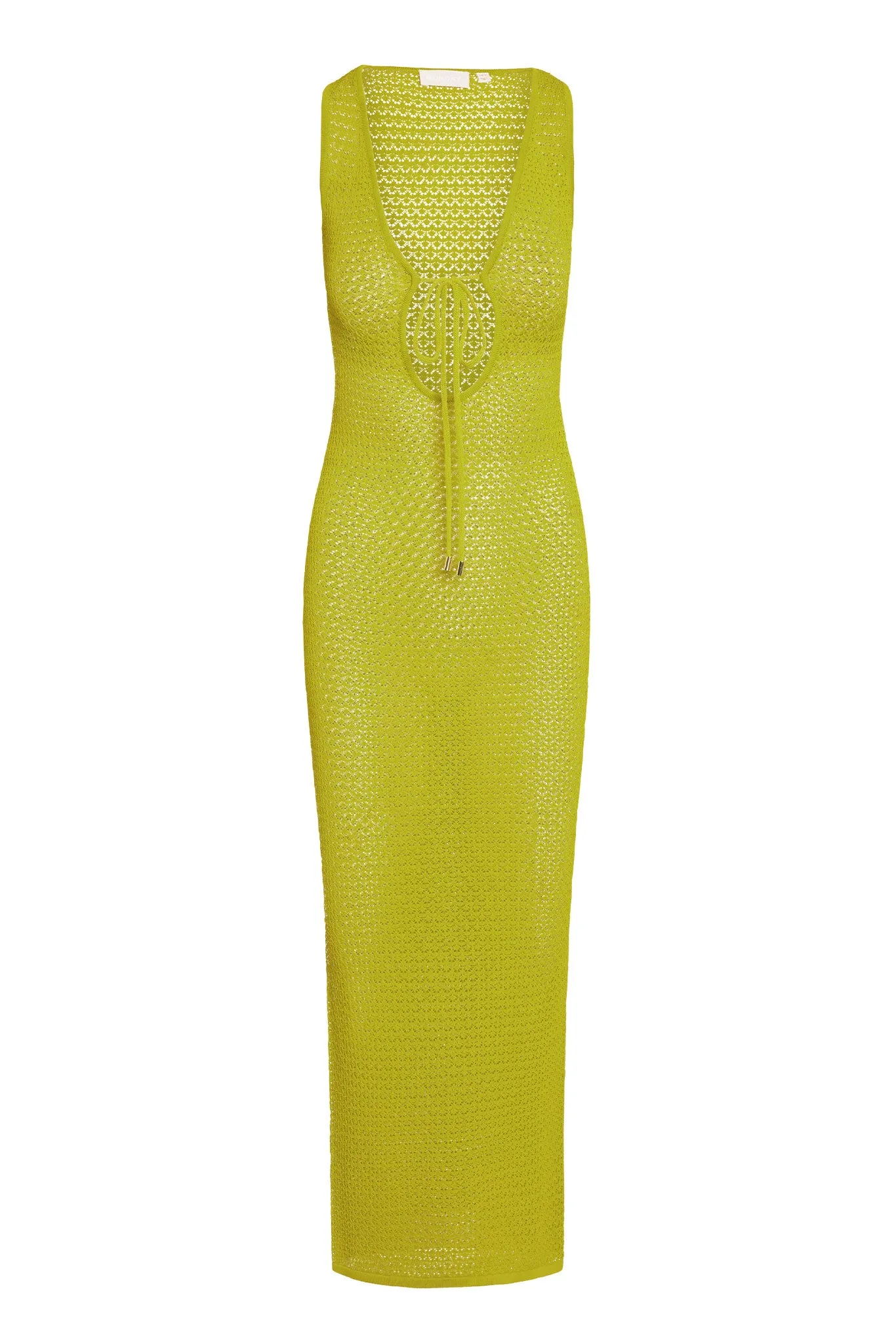 Monte Carlo Tie Dress - Chartreuse Lace Crochet Monday Swimwear