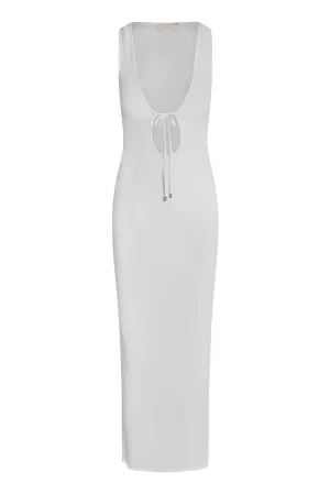 Monte Carlo Tie Dress - White Lace Crochet Monday Swimwear