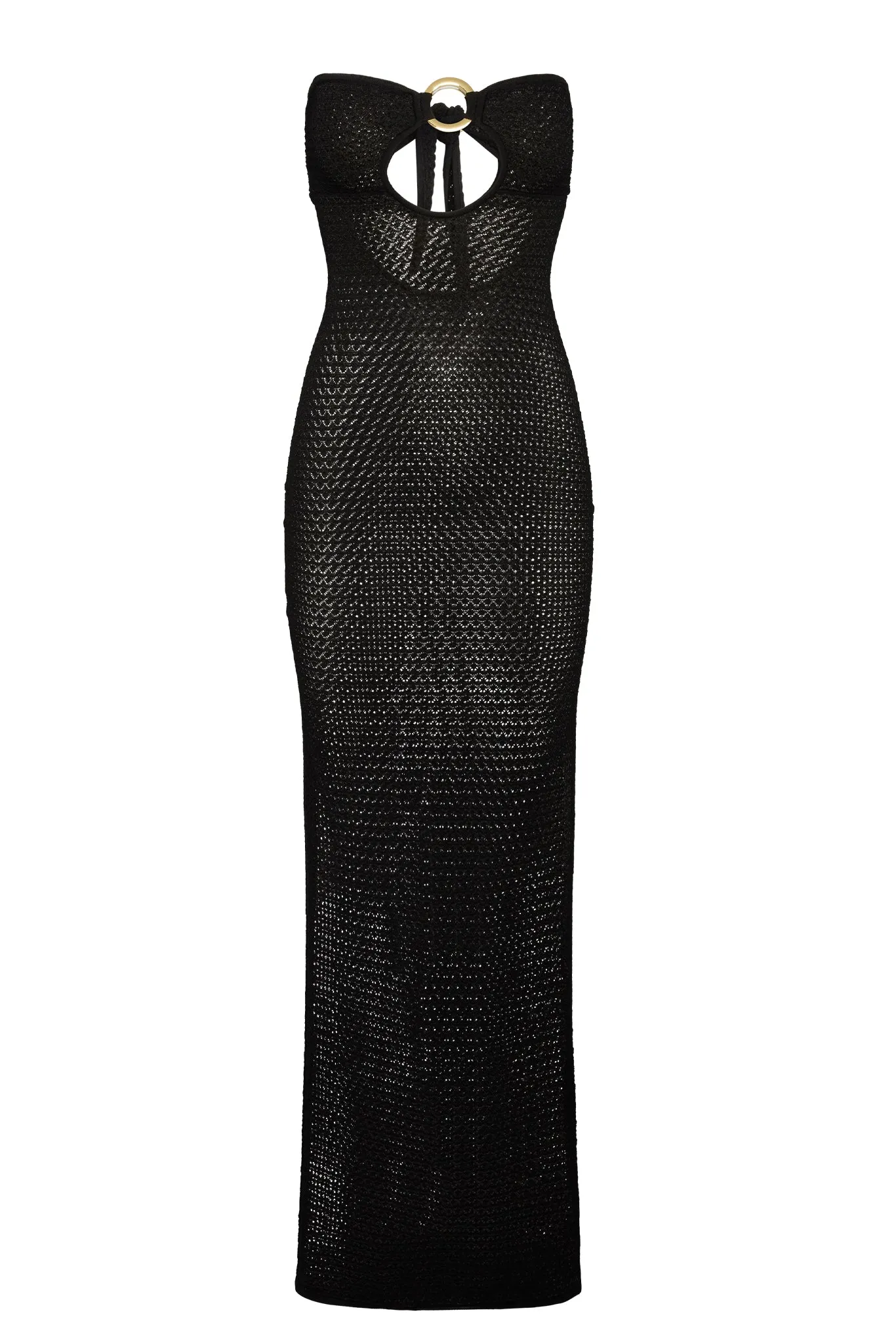 Montego Bandeau Dress - Black Lace Crochet Monday Swimwear