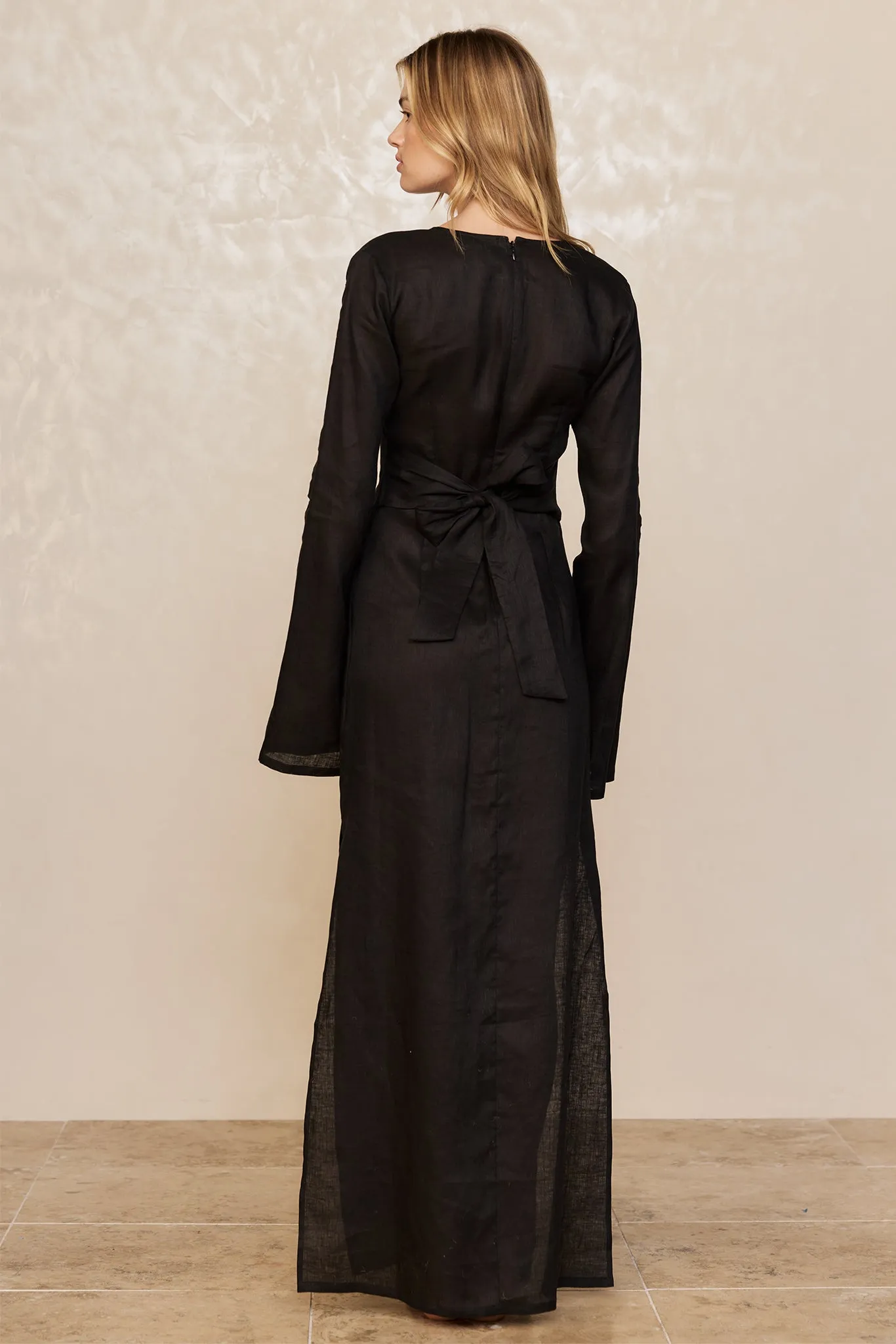 Montego Dress - Black Linen Monday Swimwear