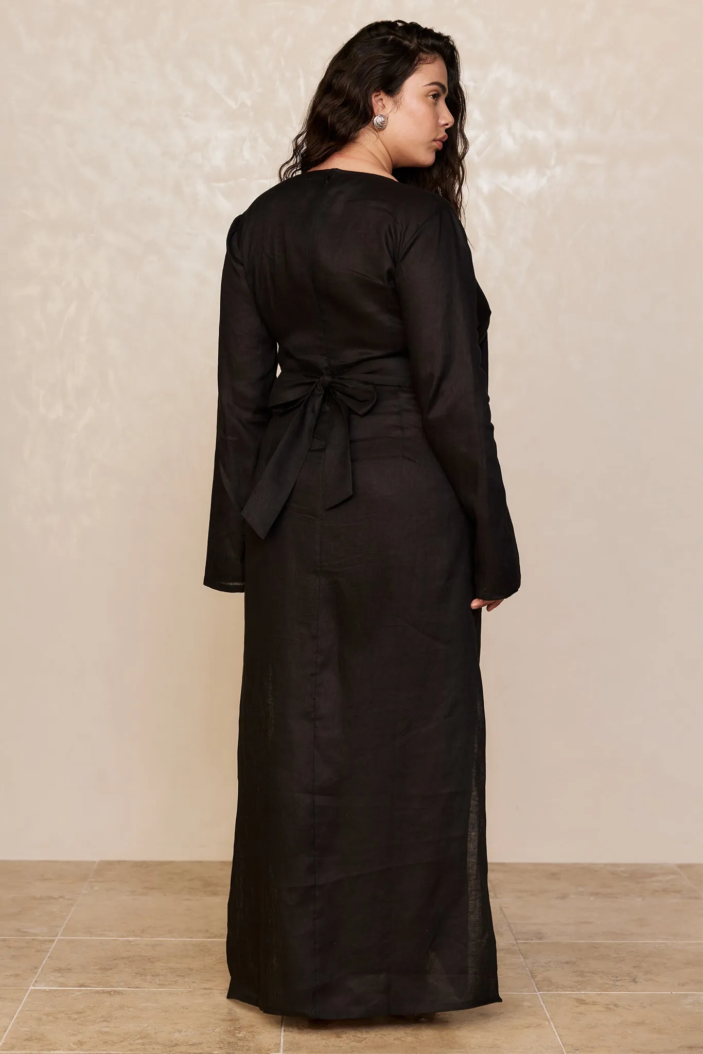 Montego Dress - Black Linen Monday Swimwear