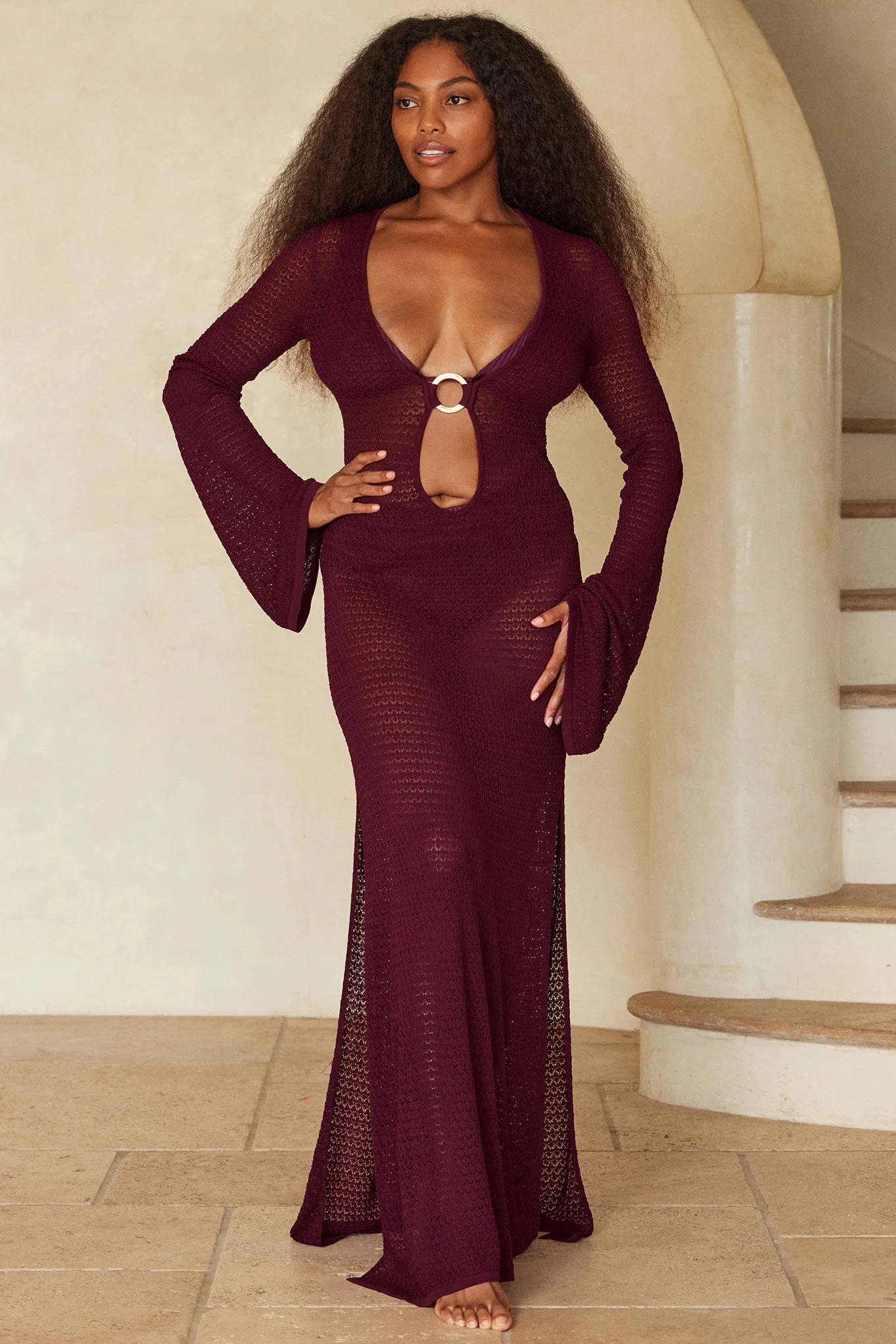 Montego Dress - Eggplant Lace Crochet Monday Swimwear