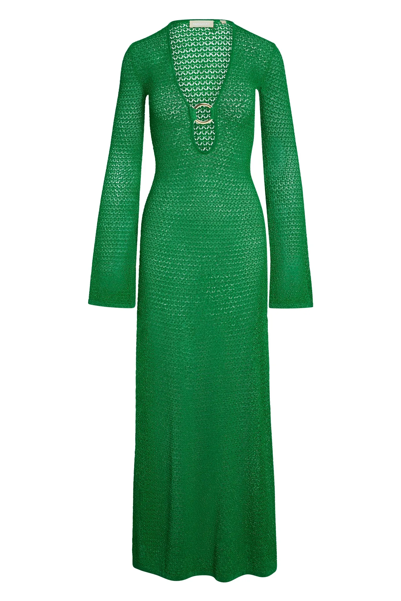 Montego Dress - Palm Green Lurex Lace Crochet Monday Swimwear