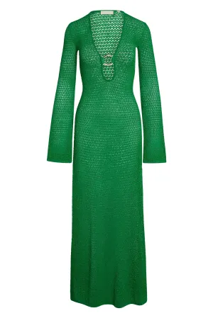 Montego Dress - Palm Green Lurex Lace Crochet Monday Swimwear
