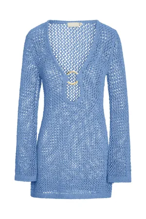 Montego Mini Dress - Azure Petit Crochet Monday Swimwear