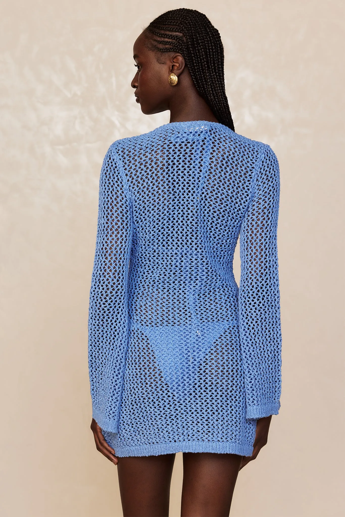 Montego Mini Dress - Azure Petit Crochet Monday Swimwear
