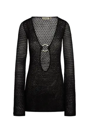 Montego Mini Dress - Black Lace Crochet Monday Swimwear