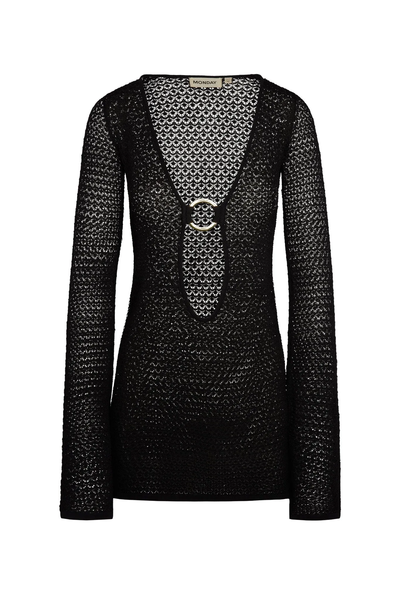 Montego Mini Dress - Black Lace Crochet Monday Swimwear