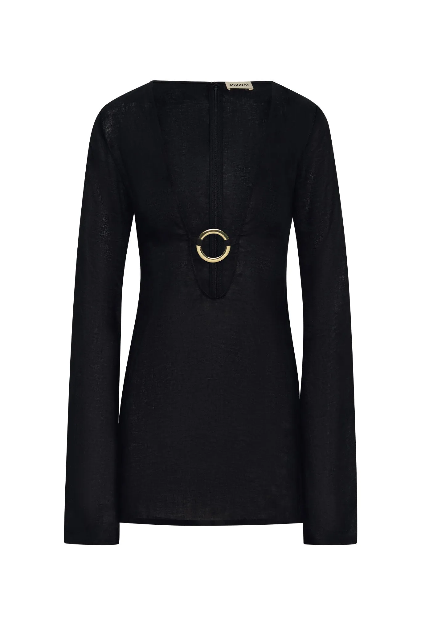 Montego Mini Dress - Black Linen Monday Swimwear