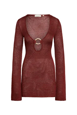 Montego Mini Dress - Burgundy Treble Knit Monday Swimwear