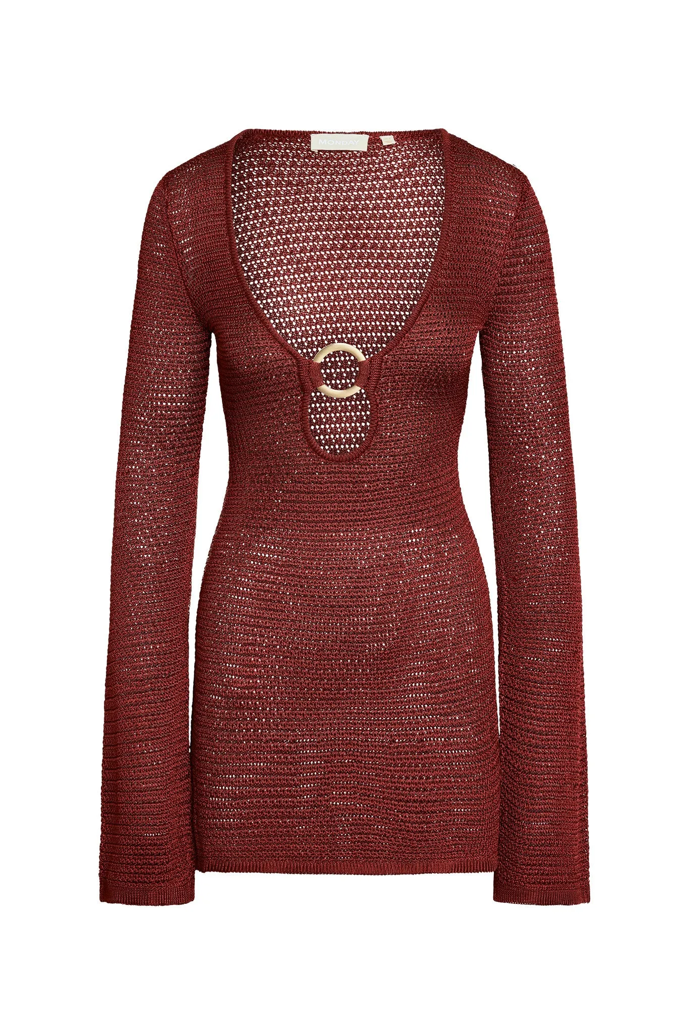 Montego Mini Dress - Burgundy Treble Knit Monday Swimwear