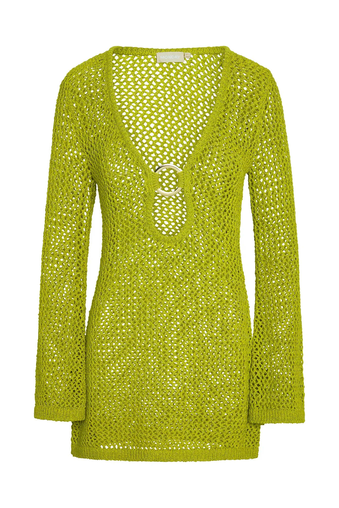 Montego Mini Dress - Chartreuse Petit Crochet Monday Swimwear